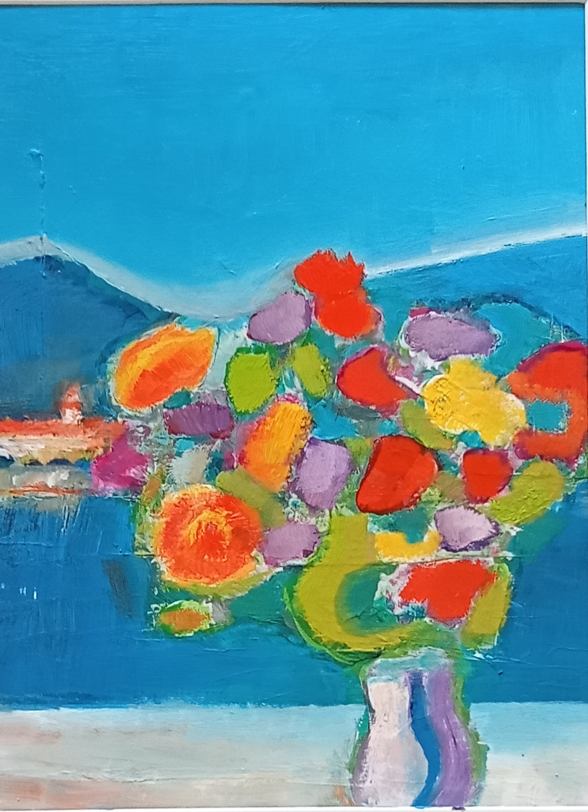 Landscapes 02 (Alpine landscape with flowerpot at the window)