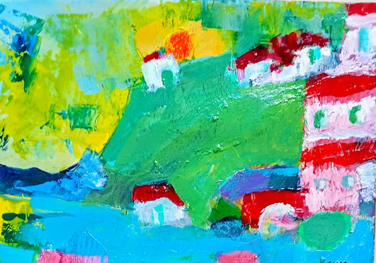 White Houses Original Contemporary Painting