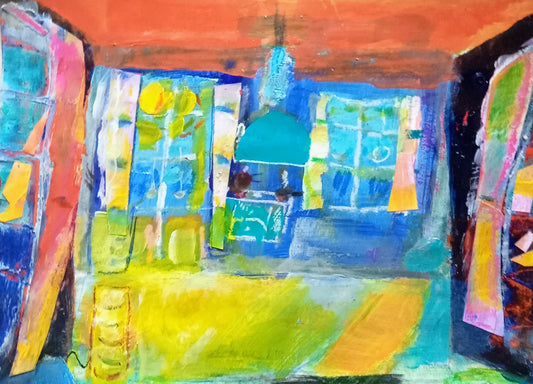 Blue Interior — Original Contemporary Painting