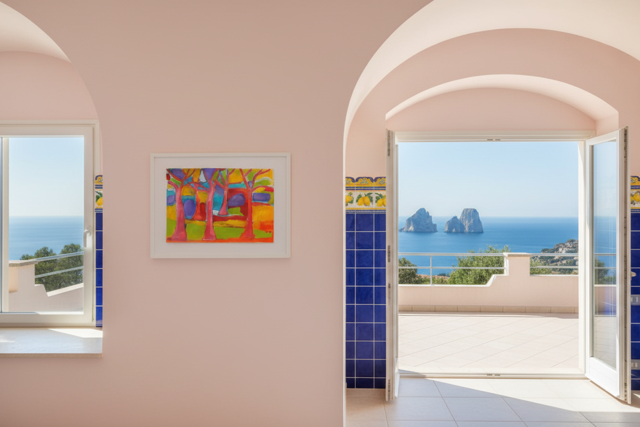 059 Alberi rossi 07 - lifestyle stile Capri pareti rosa