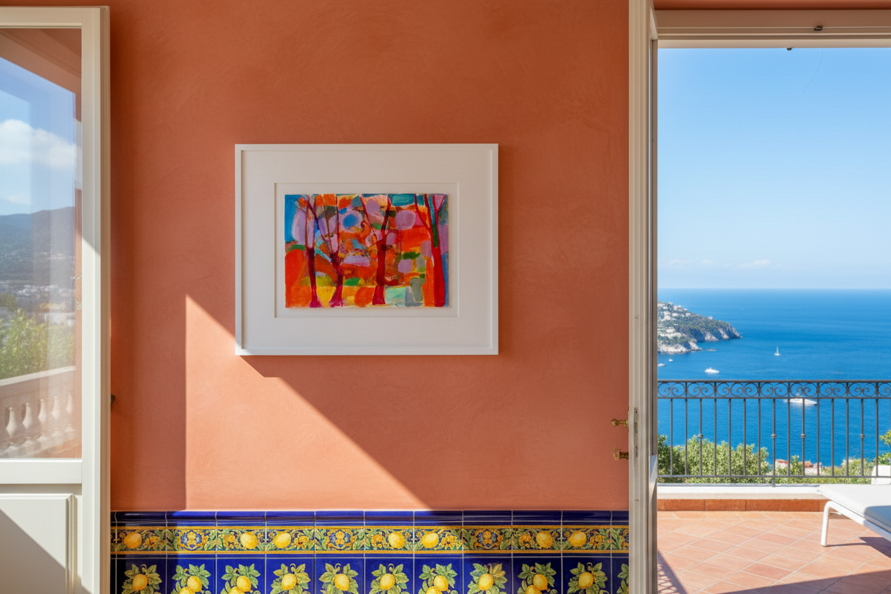 061 Alberi rossi 02 - lifestyle stile Capri pareti rosso arancio