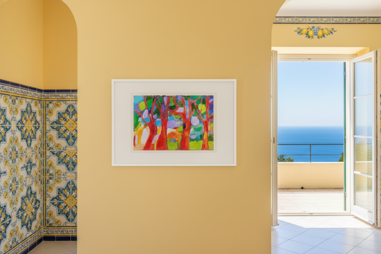 058 Alberi rossi 03 - lifestyle stile Capri pareti gialle